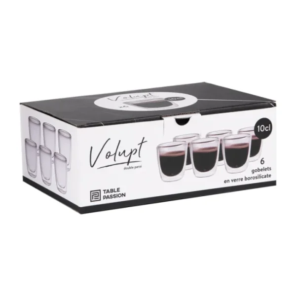 Set de 6 Gobelets 10cl Double Paroi Volupt, Table Passion