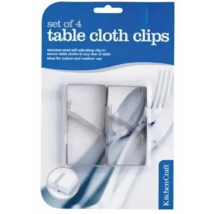 Set de 4 pinces nappe Clip Inox, Kitchencraft