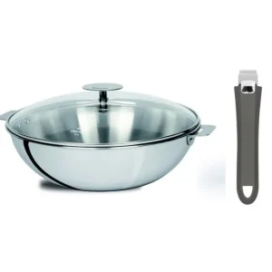 Set wok + couvercle + poignée 24 cm Casteline, Cristel