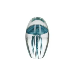 Sulfure Méduse turquoise en verre, Chehoma