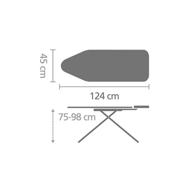 Table à repasser 124x45 cm Perfectflow Spring, Brabantia