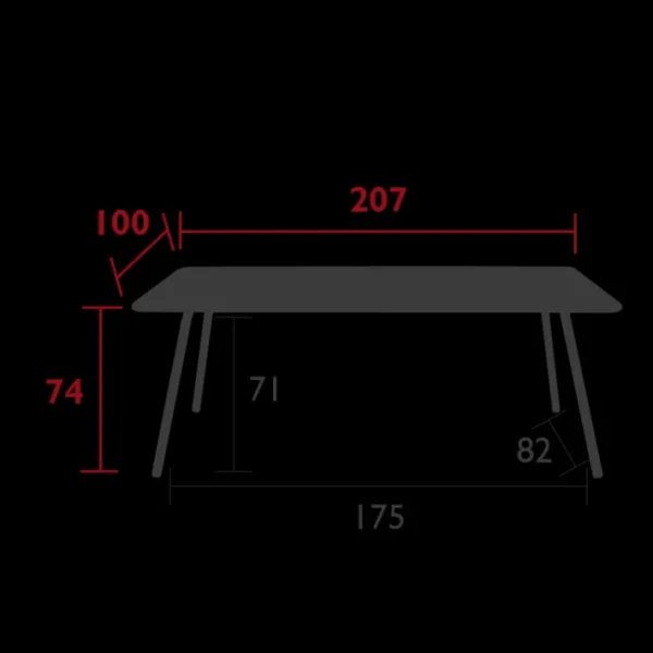 Table Luxembourg  207 x 100 cm , Fermob