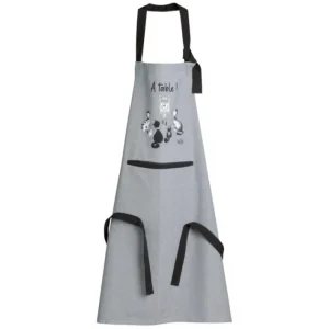 Tablier de cuisine Dubout Chat Horloge gris, Winkler