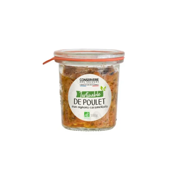 Tartinable de Poulet aux oignons caramélisés Bio, Conserverie des Saveurs